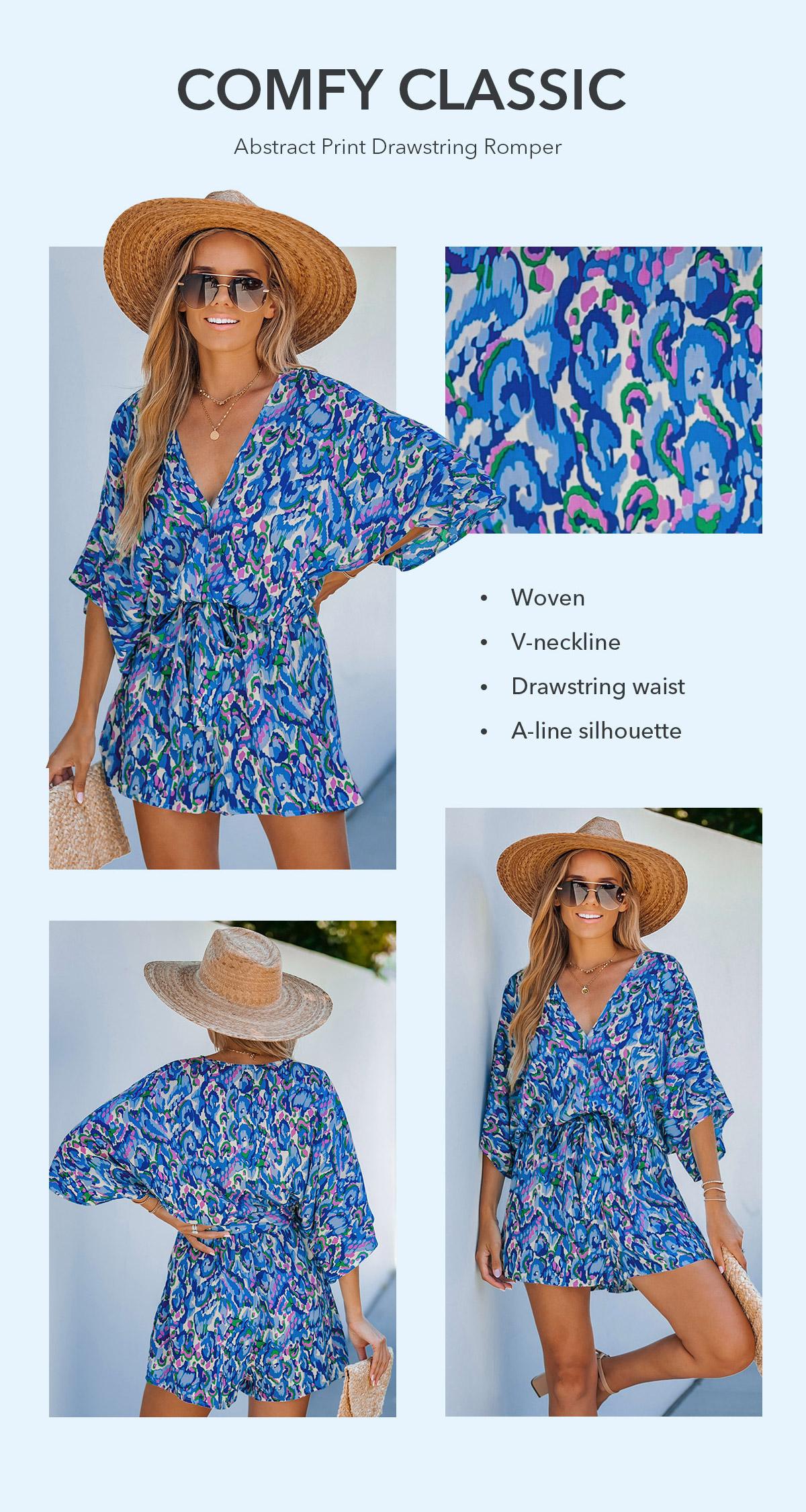 CUPSHE Leopard Print Romper Short Sleeve Lace Up V-Neck Wide Leg Jumpsuit for Summer Vacation Beachwear Comfort Fit Outfit SpringStatements