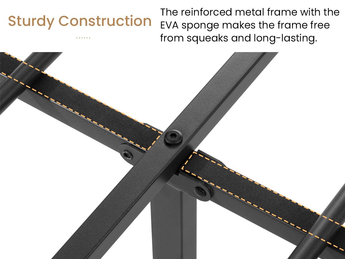 SHA CERLIN Heavy Duty Metal Bed Frame Full/Queen Size【Frame Only No Mattress】Platform Bed Frame with Wooden Headboard Footboard, 13 Strong Metal Slats Support, No Box Spring Needed, Frame Base,#ChristmasGifts#TikTokShopBlackFriday