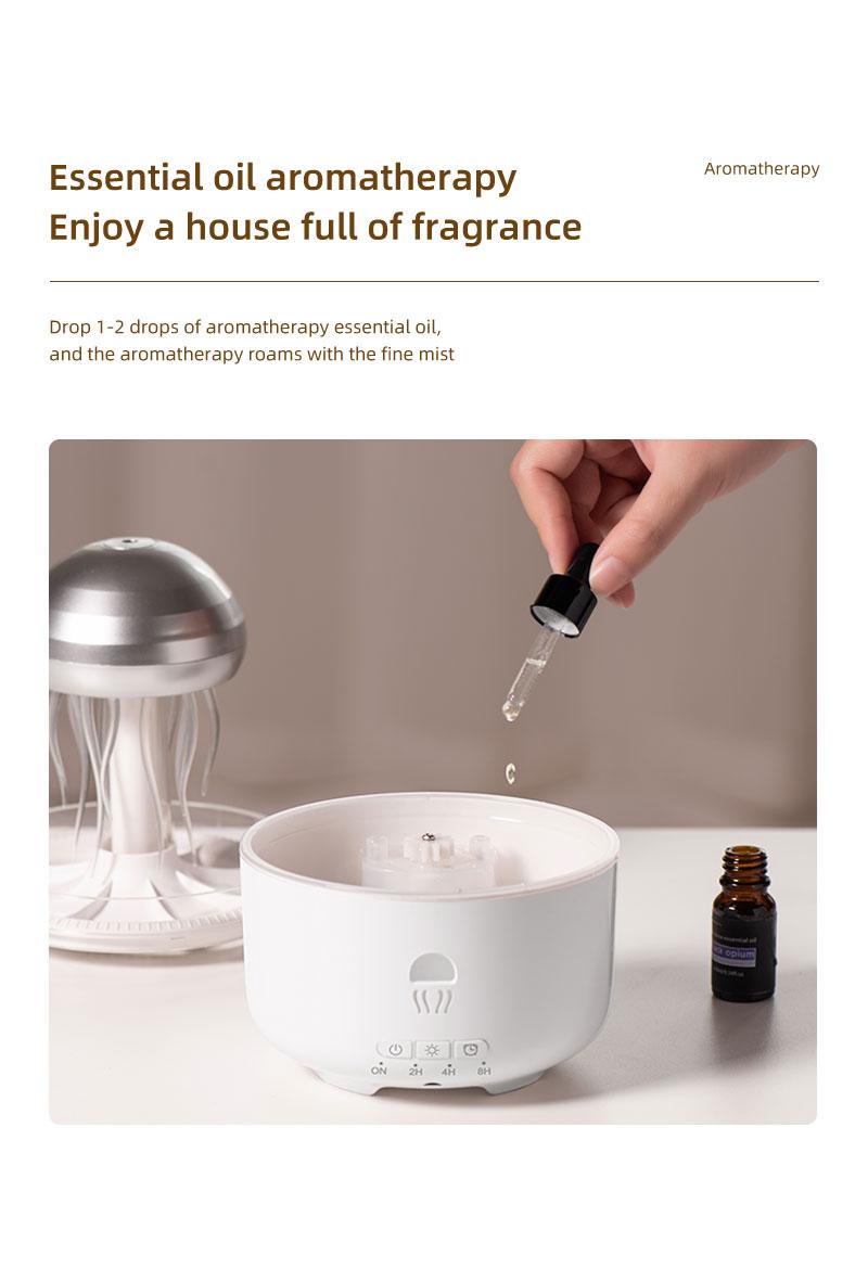 mechanical jellyfish aromatherapy machine household rotating raindrop humidifier desktop colorful atmosphere light diffuser Aromatic Multifunction