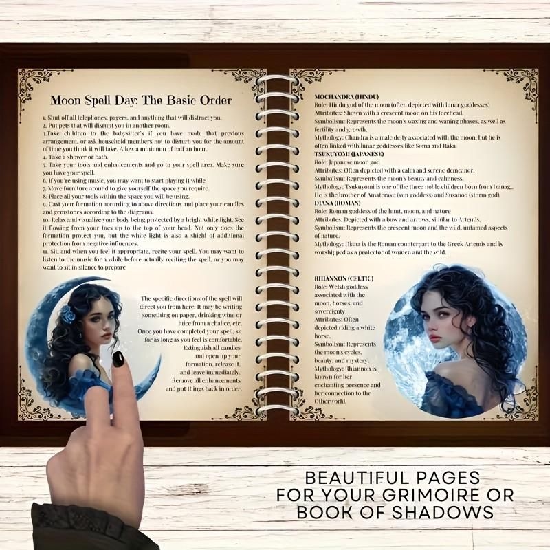 Witch's Moon Journal - Lunar Spell Book for Manifestation & Magic | Moon Phase Tracker with Ritual Templates, Goddess Lore & Grimoire Pages | Celestial Design