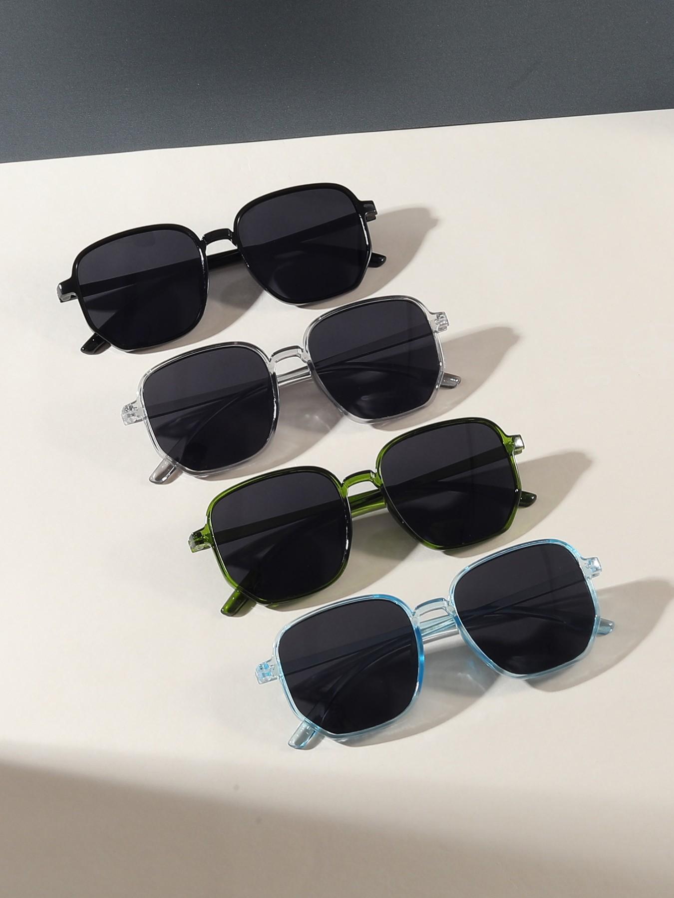 4 Pairs Fashion Glasses for Casual Beach Parties, Stylish Eyewear Suitable for Daily Use, Perfect for Social Gatherings & Outdoor Events, Trending Glasses