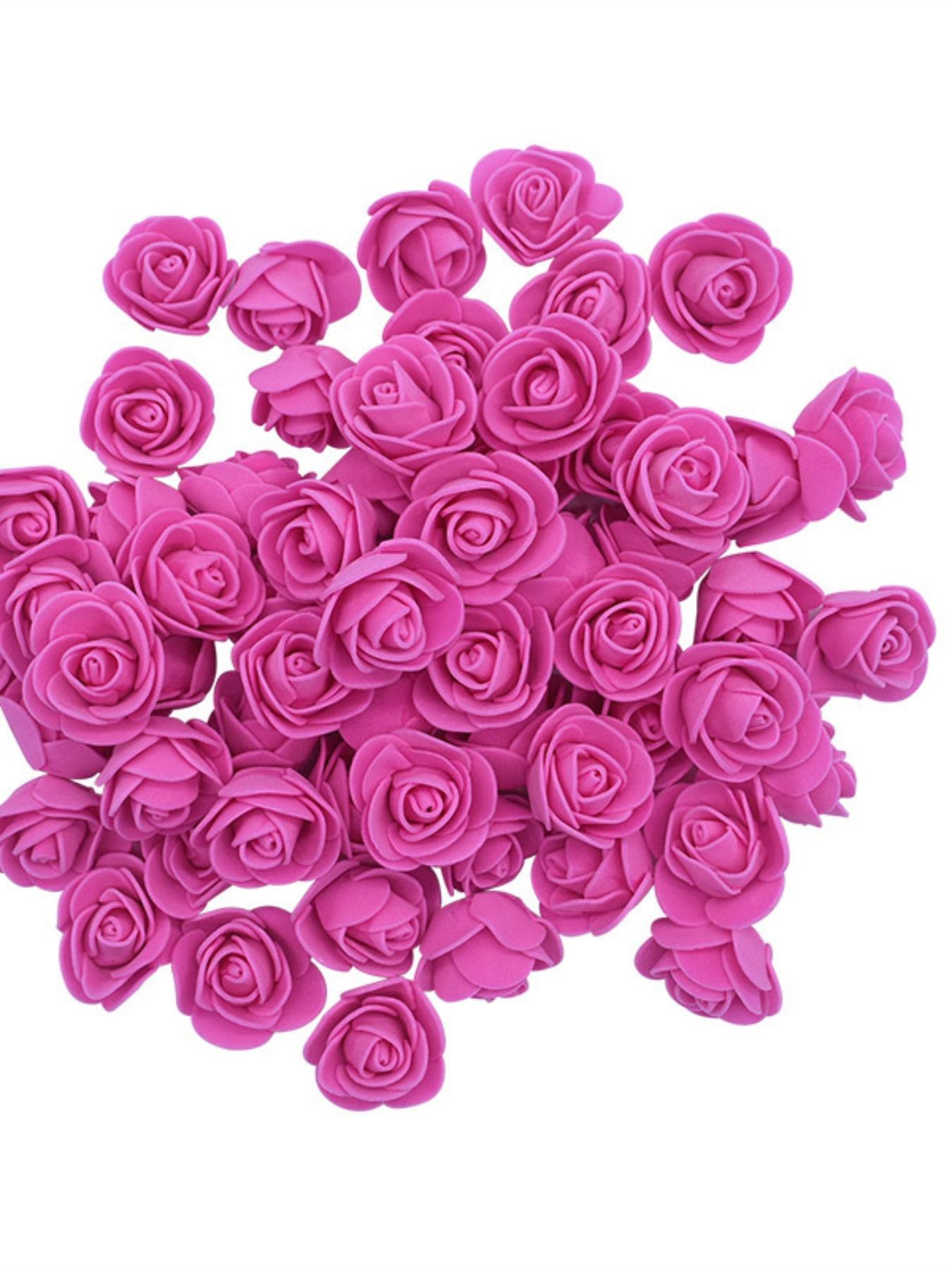 50pcs PC Rose Foam Flower Heads, Wedding Candy Box Decoration Accessories, Realistic Fake Flowers for Party Decorations