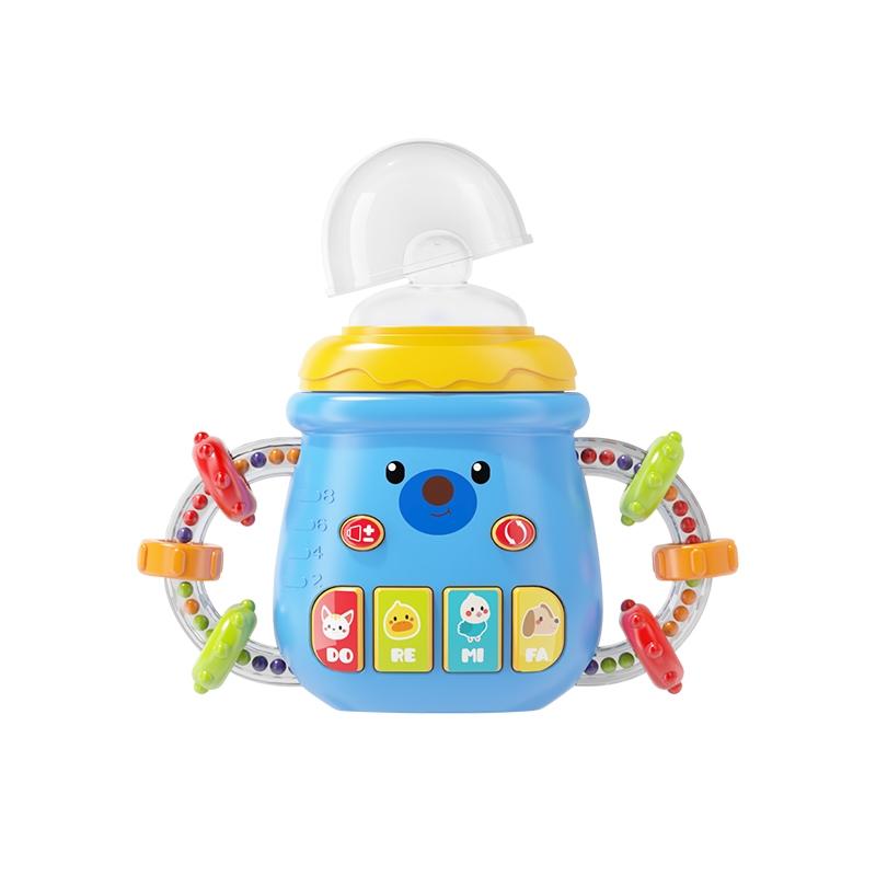 Baby Musical Toy, Cute Baby Bottle Learning Toy, Interactive Duck Shaped Light Up and Music Rattle Toy, Teething Musical Toys, Christmas Stocking Stuffers Gift