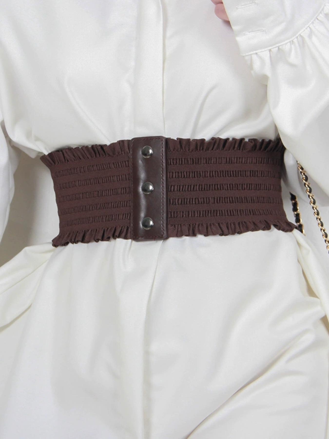 Elegant Women's Elastic Waist Belt, Bohemian Style Wide Waist Wrap, Fashionable Versatile Design, Available in Multiple Colors, Statement Belts