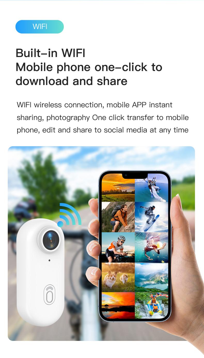 EVO 4K Thumb Action Camera Tiny Size Mount Anywhere Small Body with Spring Clip Portable Vlogging Hands-Free POV Recording Helmet Cam for Cycling Motorcycle 128G Card Black 4K-Standard Iron Waterproof Compact Metal Rechargeable Magnetic