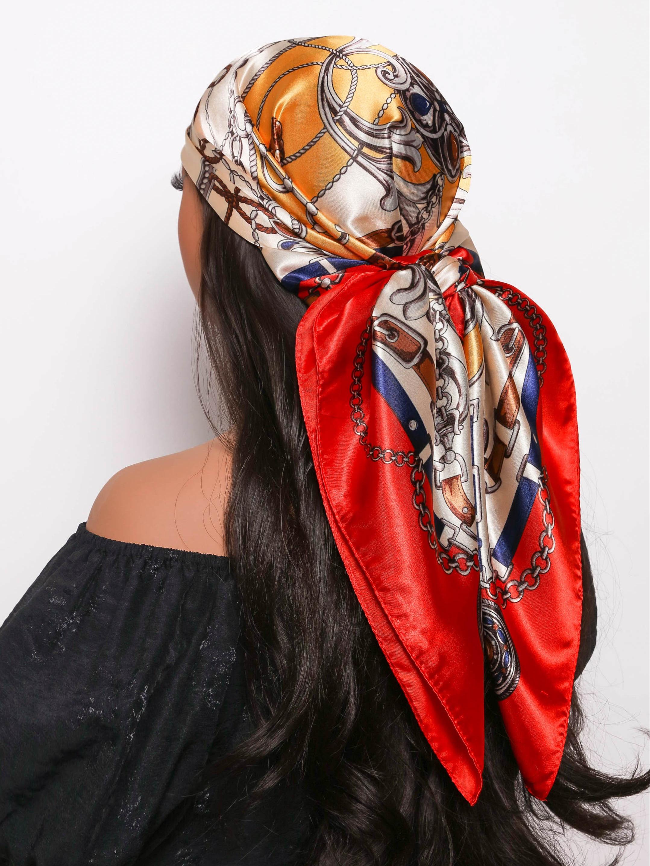 Women's Elegant Leopard Print Square Scarf, Soft Comfortable Multifunctional Scarf, Fashionable Hair Accessories for Women & Girls