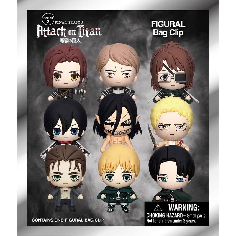 Attack on Titan Blind Bag Keyring/Blind Box Figure 1pc Random One Officially Licensed 3D Cartoon Mystery Anime Keychain Bag Clip Table Decoration Armin Eren Mikasa Levi Hange Christmas Halloween Friends Birthday Anniversary Gifts Limited Edition Accessory