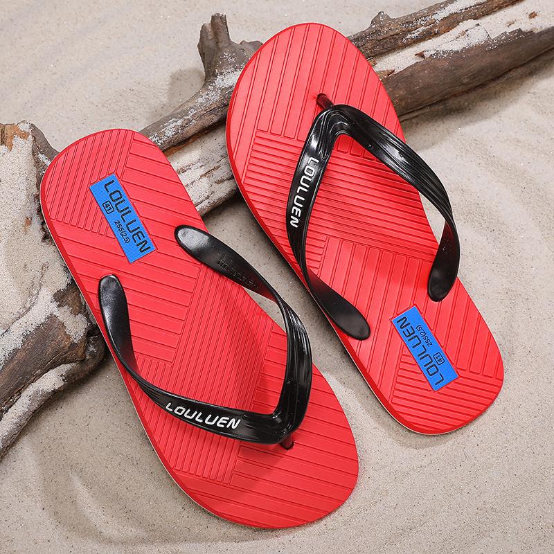 Men's Flip-Flops with Unique Texture, Comfortable Beach Sandals, Lightweight Water Shoes, Soft Non-Slip House Slippers for Summer