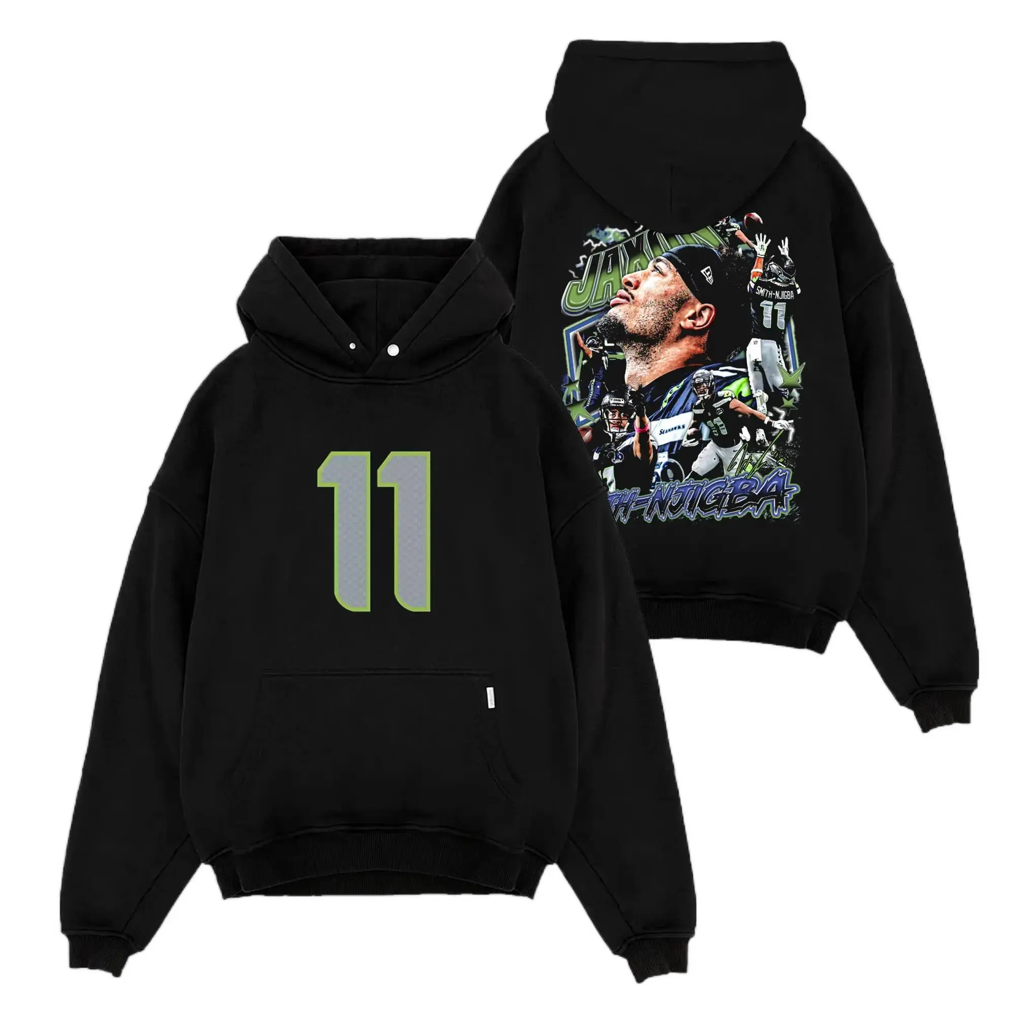 [Sale Up To 50%] Unisex Jaxon Smith-Njigba 11 Hoodie shirt Premium 100% Cotton Acid Wash, JSN 11 Hoodie, JSN 11 Fans, Football American Fans, Sunday Football Shirt, Game Day Outfit Streetwear