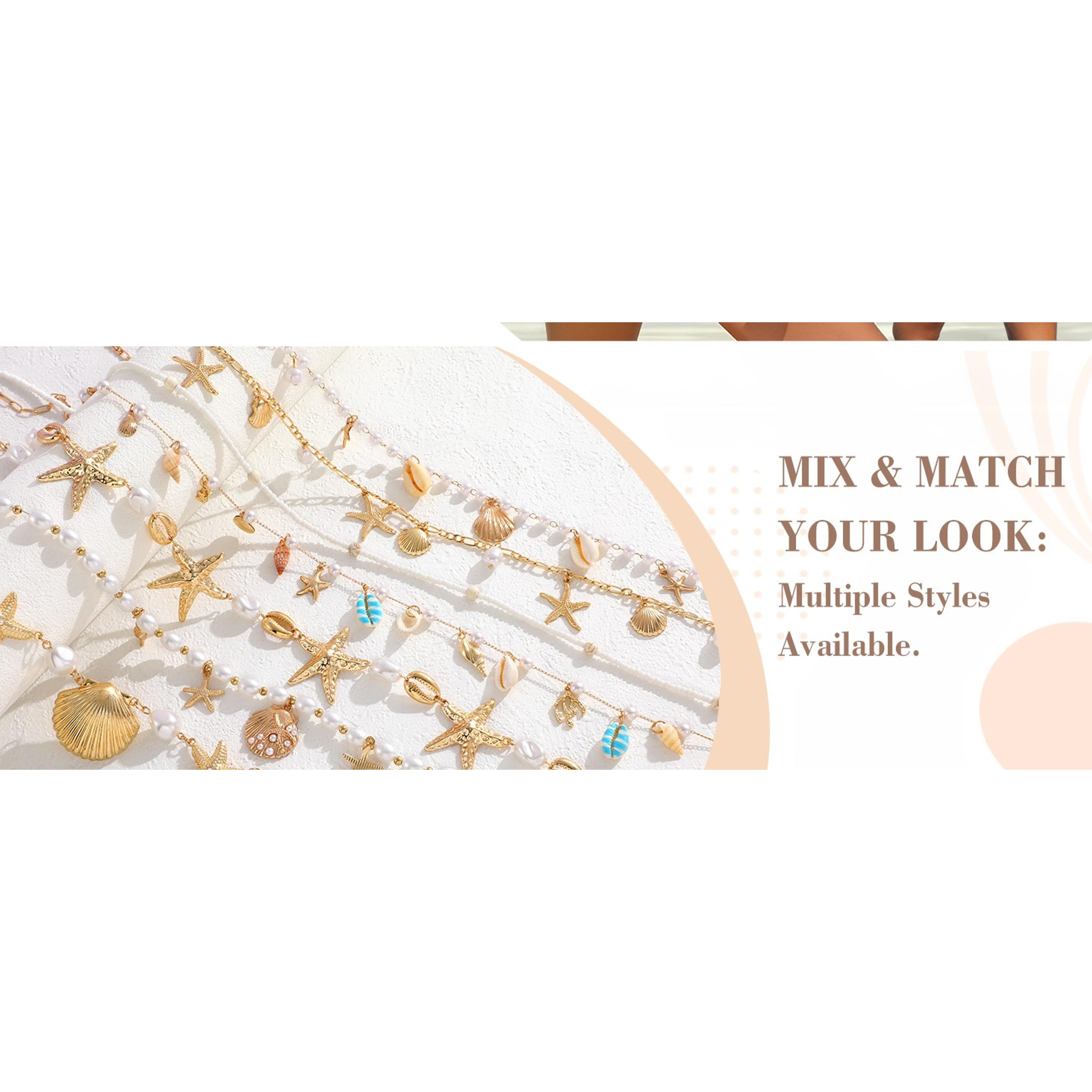 Starfish Pearl Waist Chain for Women - Mermaid Seashell Belly Chain, Gold Pirate Rave Festival Summer Bikini Beach Jewelry Accessories(Gift)