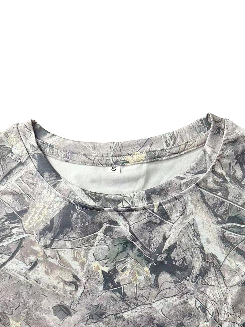 Women's Sexy Slim-Fit Round Neck Long Sleeve Top, Casual Loose Fit Short Shirt for All Seasons, Comfortable & Stylish Women's Clothing