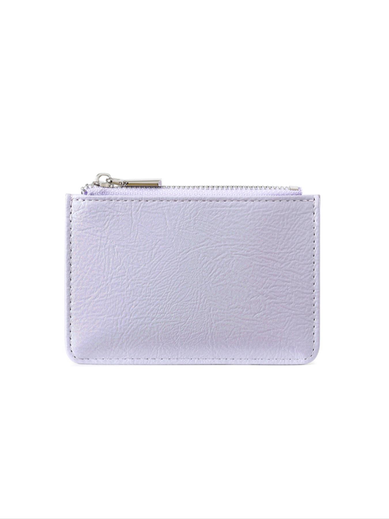 New Ultra-Thin PU Leather Wallet, Flat Pattern Coin Purse, ID Protection Case, Card Holder, Silver Color, Fashionable Accessory