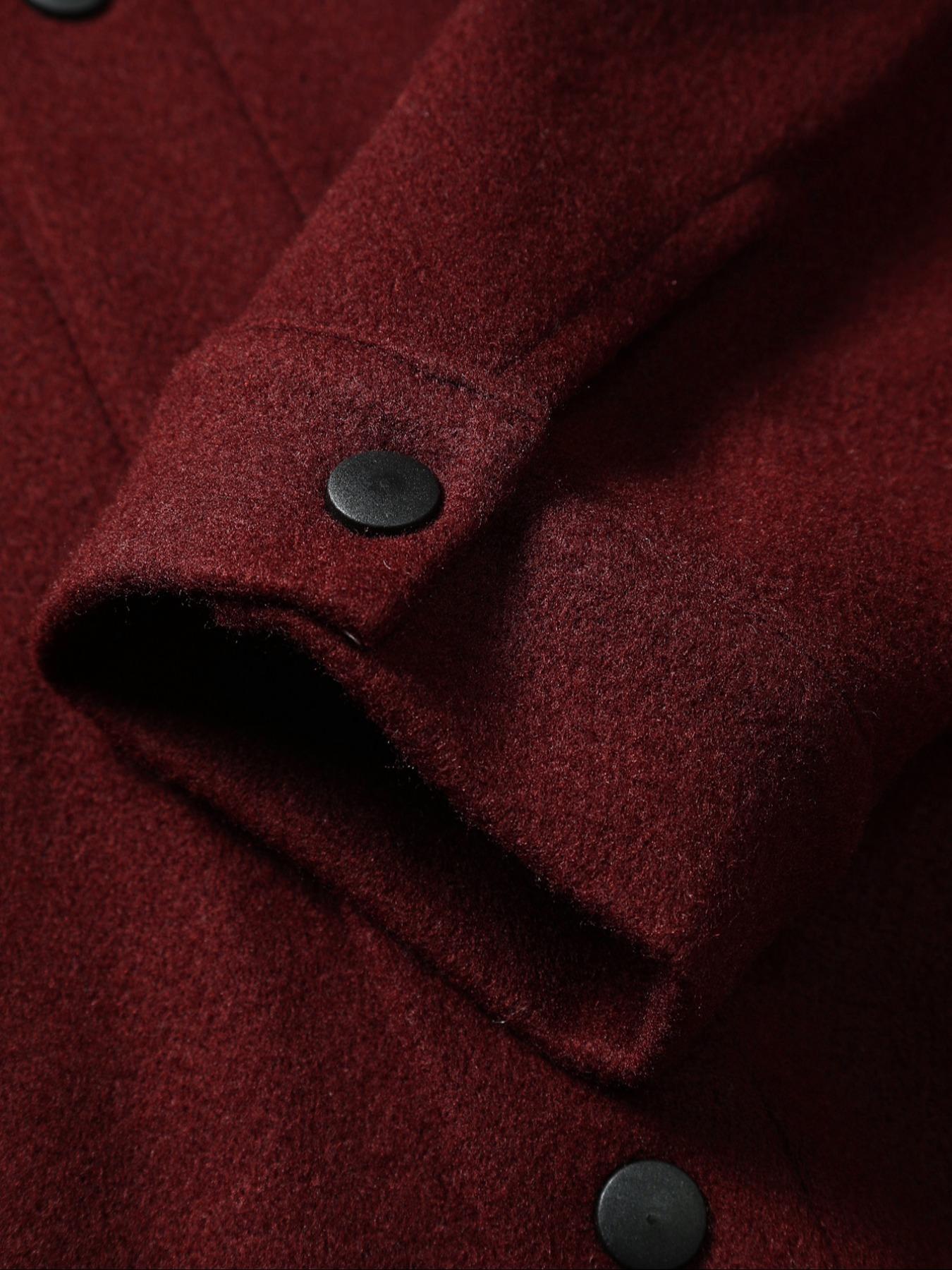 Men's Simple Woolen Jacket Coat, Fashion Casual Design, Suitable for Work or Outing, Lightweight Outerwear, Enhance Your Wardrobe Taste