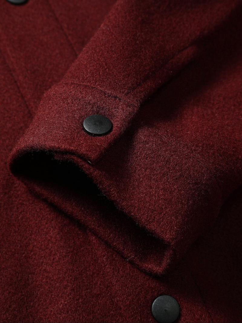 Men's Simple Woolen Jacket Coat, Fashion Casual Design, Suitable for Work or Outing, Lightweight Outerwear, Enhance Your Wardrobe Taste