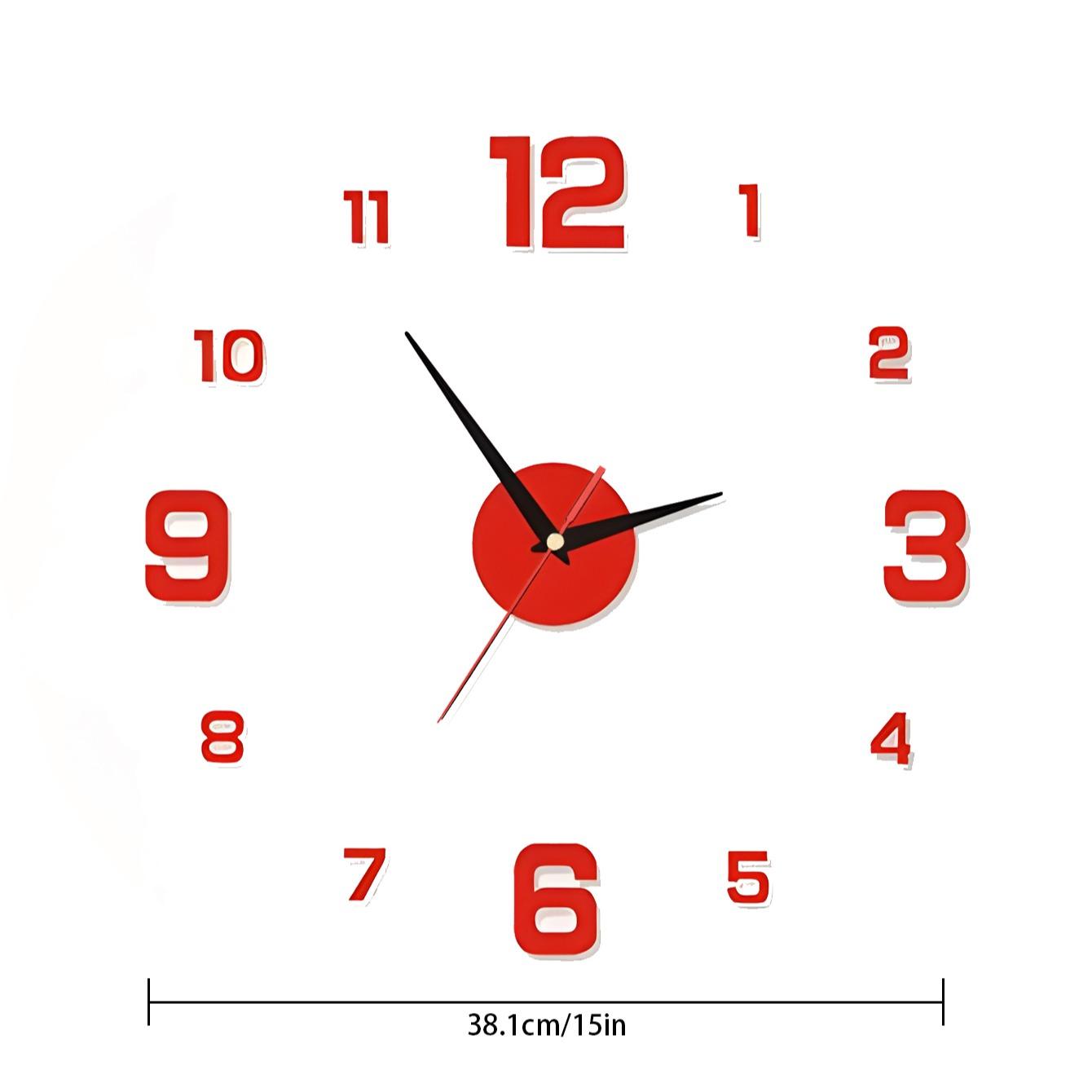 Wall Mounted Clock without Battery, 1 Count DIY Frameless Wall Clock, Modern Design Wall Clock for Living Room Bedroom Home Decor