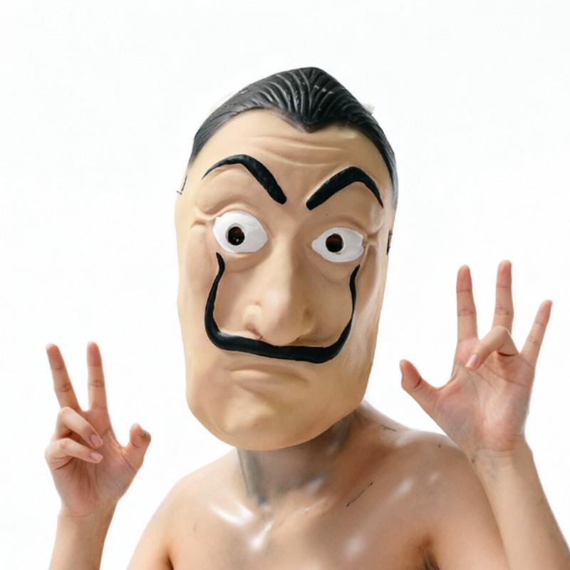 Classic Dalí Mustache Mask, Halloween Cosplay Full Headgear, Party Atmosphere, Family Edition, Perfect for Festive Events