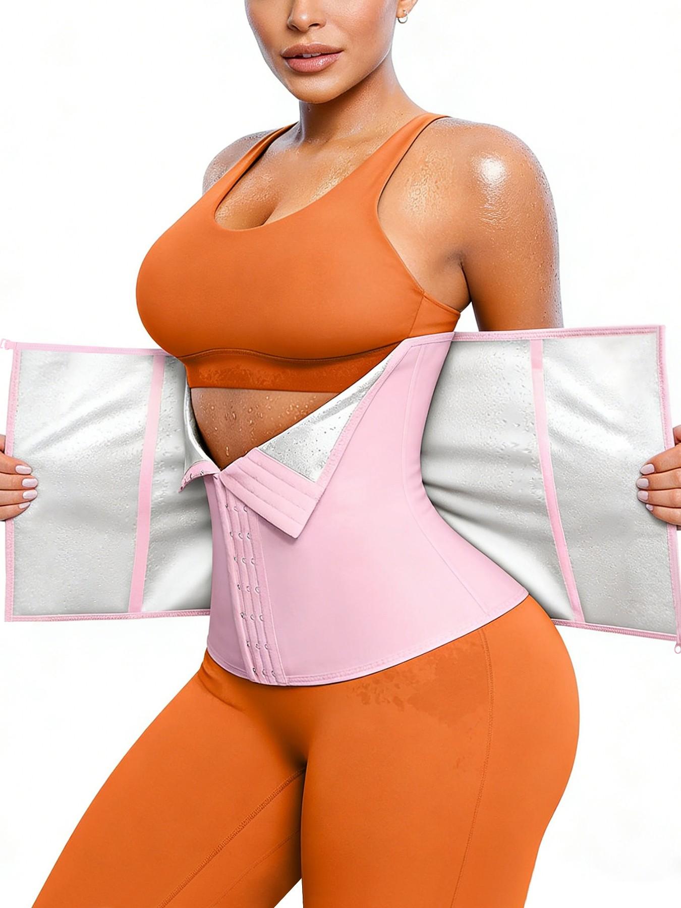 Women's Coated Waist Cincher Shapewear Belt with 4 Steel Bones Support, Zipper Closure, Dual Layer Abdominal Shaper, All Seasons