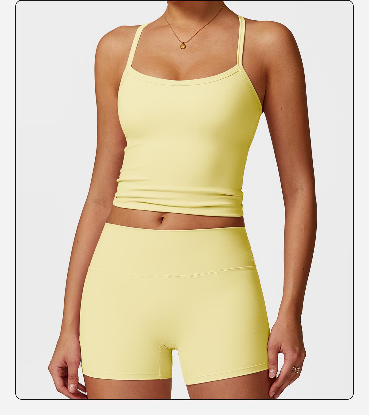 MFVIM Women's Yoga Wear Backless Lace Up Sports Bra and High Waisted Hip Lifting Shorts Matching Workout Set butt-lifting Pilates Improver Suit Sleeveless Gym Tops Lightweight Activewear Running Outfits Sporty Style Clothes SpringStatements