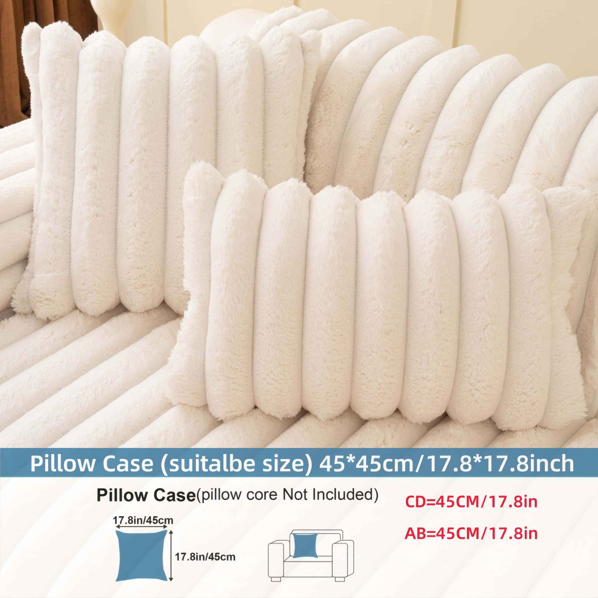 Solid Color Plush Sofa Cushion Cover, Sofa Slipcover, 1 Count Pet-friendly non-slip couch protector, soft & warm thick fleece, machine washable, anti-scratch cat/dog friendly throw, universal fit 1/2/3/4-seater & L-shape sectional
