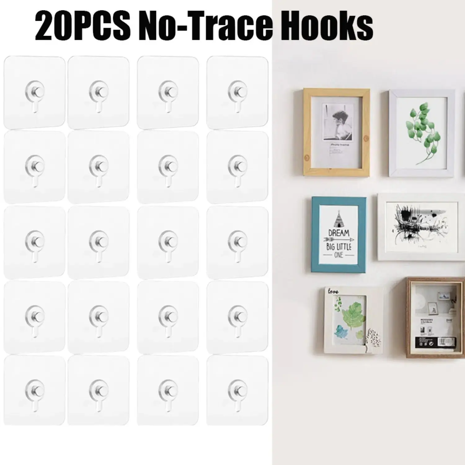 20Pcs Adhesive Wall Mount Screw Hooks,No-Trace Sticker Screw Hanging Nails for Bathroom Kitchen (FlatHeadScrew),Home DIY tool,Hand tool,Tool kit set,Halloween Decor Gifts