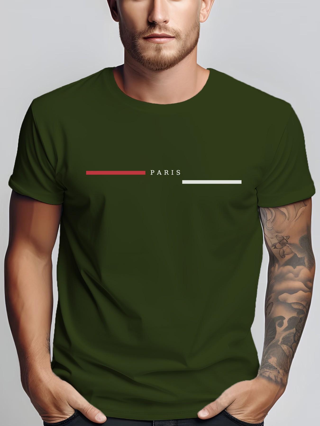 Men's Summer Micro-Stretch Comfort Round Neck Printed T-Shirt, Fashionable Trendy Wear, Best Choice for Men, Casual Stylish Tee