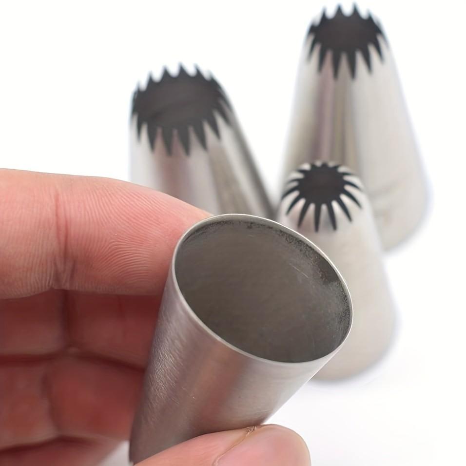 4pcs Large Cake Decorating Piping Tips for Cupcakes and Baking, Stainless Steel Icing Piping Nozzle Cake Decorating Pastry Tips Tool