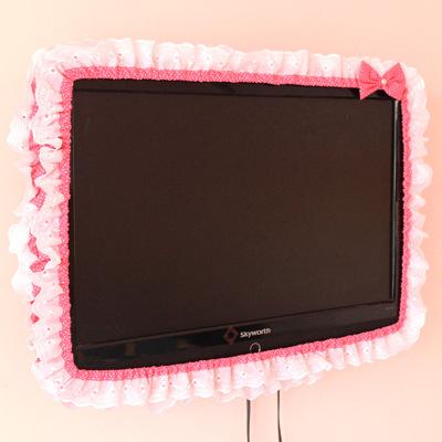 Household TV Monitor Dustproof Cover - 24-48in Stretch Fabric All-Purpose Indoor Protector, Elastic Home Care Supply with On/Off Without Lift Power-On Ready Design