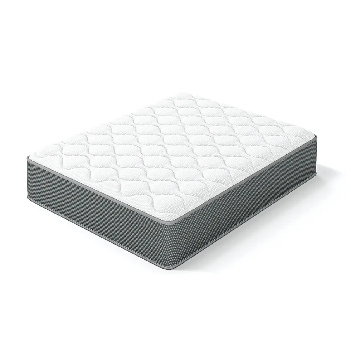 Queen Size 12 Inch Hybrid Mattress, Individual Pocket Coil with Memory Foam & 0.79 Inch Foam Topper, Mattress in a Box,Grey
