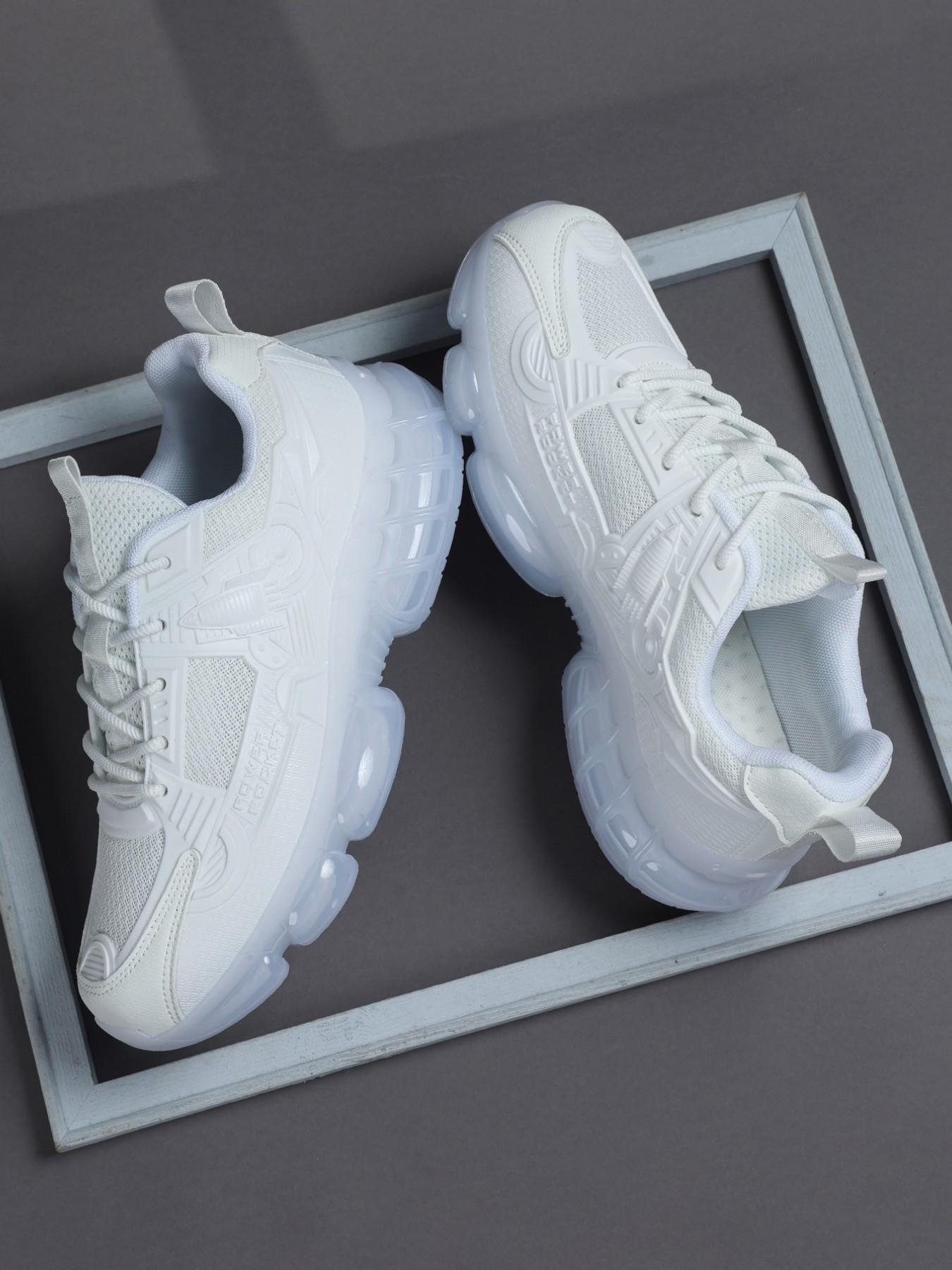 Men's Sci-Fi Style Running Shoes, Power Rocket Embossed Upper, Breathable Mesh Lining, Shock-Absorbing Transparent Sole, Lightweight, Ideal for Jogging & Fitness