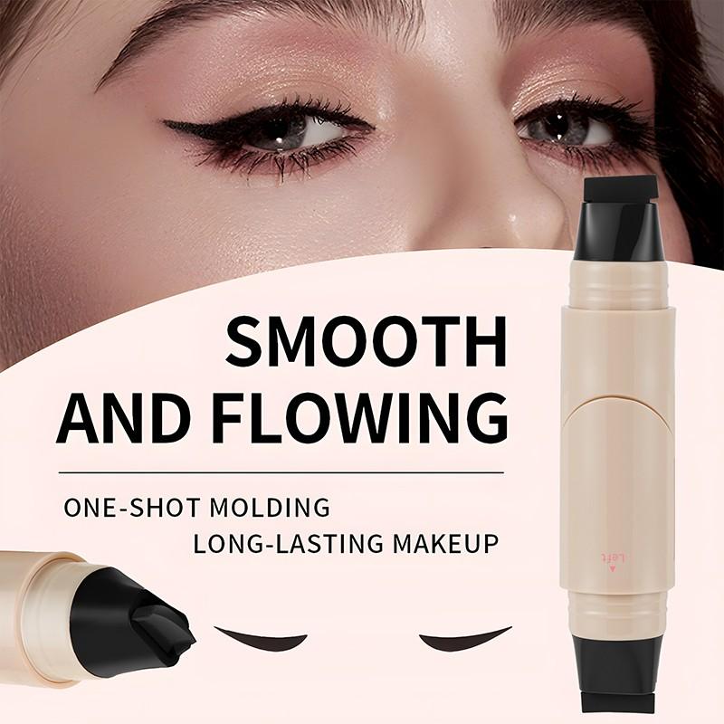 Smooth Dual-Ended Rotating Eyeliner Pen, Quick-Dry Non-Bleed Water Proof, Easy Application, Daily Commute Eye Liner, Single Item Balm Form