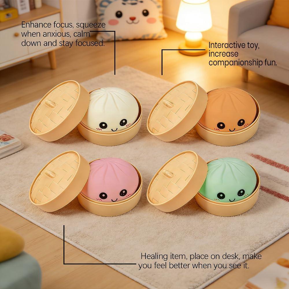 Dumpling Squishy Stress Reliever for Adults, Soft Slow Rising Squeeze Ball, Sensory Anxiety Relief Tool, Cute Desk Decor for Office & Home Relaxation