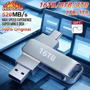 16TB USB 3.2 Flash Drives High Speed Transfer Metal Pendrive Memory Card Pendrive Flash Disk Memoria Waterproof Stick 2026 NEW