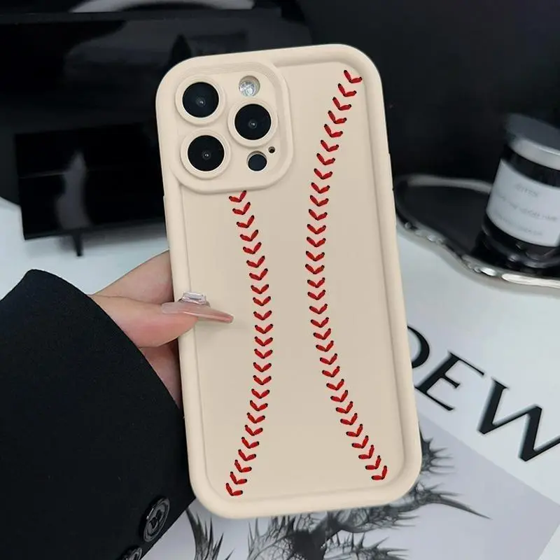 Baseball Phone Case for iPhone 17 16 15 14 Pro Max 13 12 11 XS Plus & Samsung Galaxy S26 Ultra S25 Plus S24 +S23 S22 S21 FE Shockproof Drop Protection Rugged Durable Silicone Cover Cellphone Protective.HMB57
