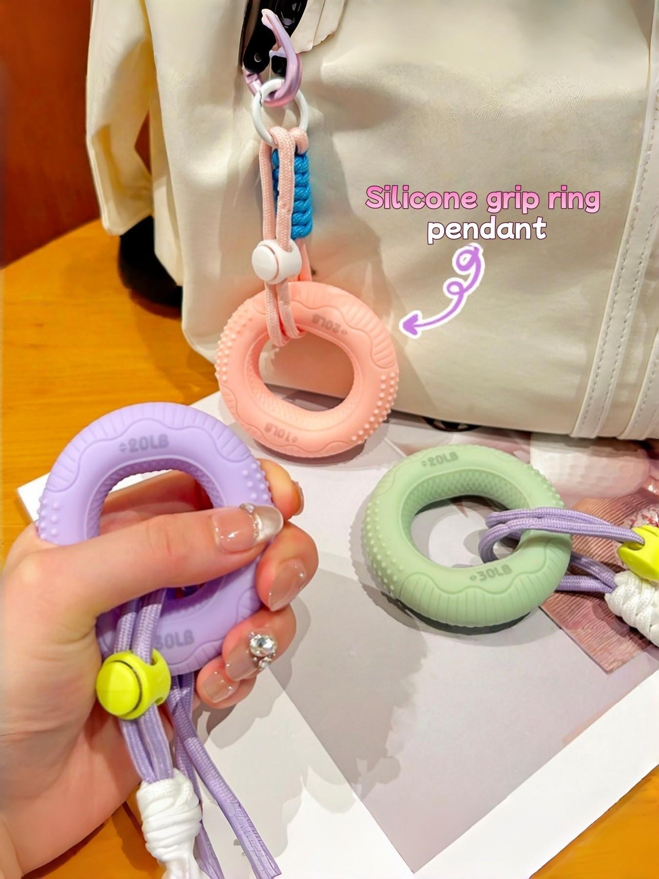 Multifunctional Grip Strengthener Keychain, 40-50lbs Silicone, Stress Relief Toy, Backpack Clip, Office Gift, Hand Exercise Tool