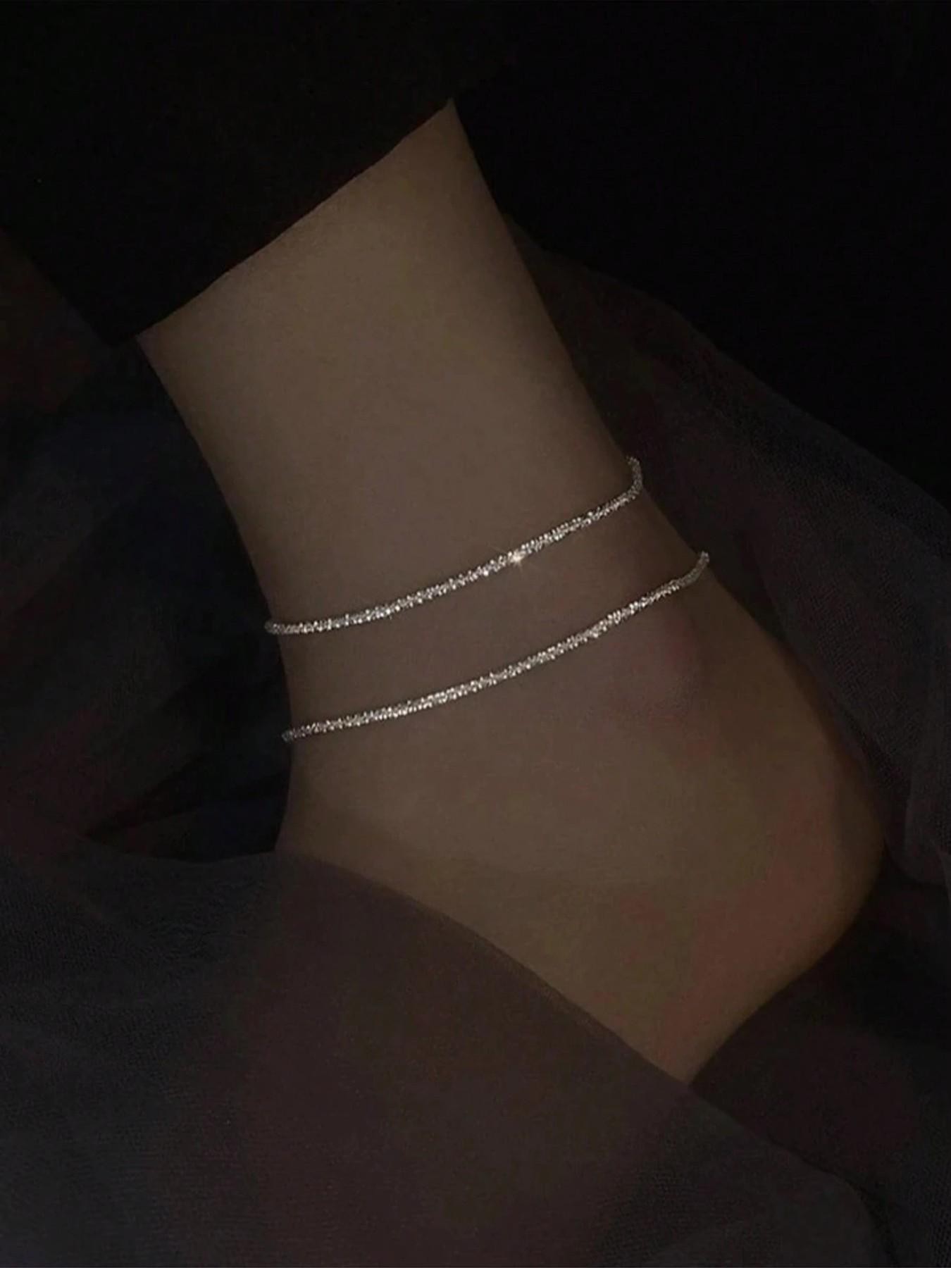 2 Pcs Starry Chain Anklets, Unique Women's Beach Vacation Party Anklets, Stylish Foot Jewelry for Summer