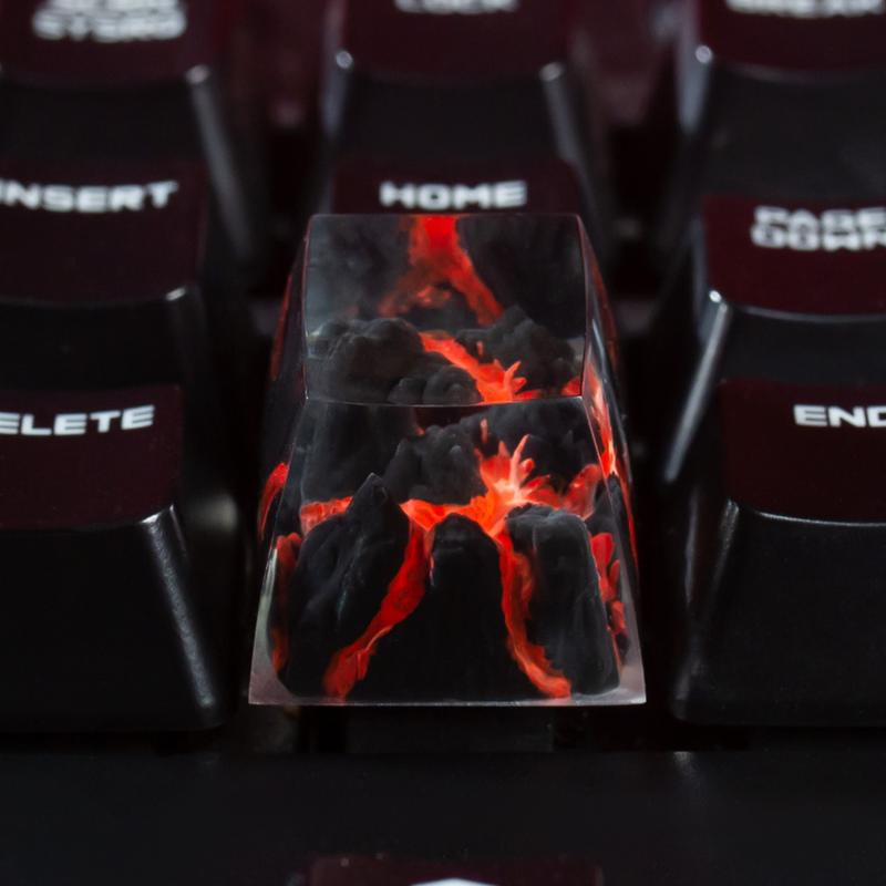 Volcano Pattern Keycap, Handmade DIY Resin Keycap, Keycap for ...