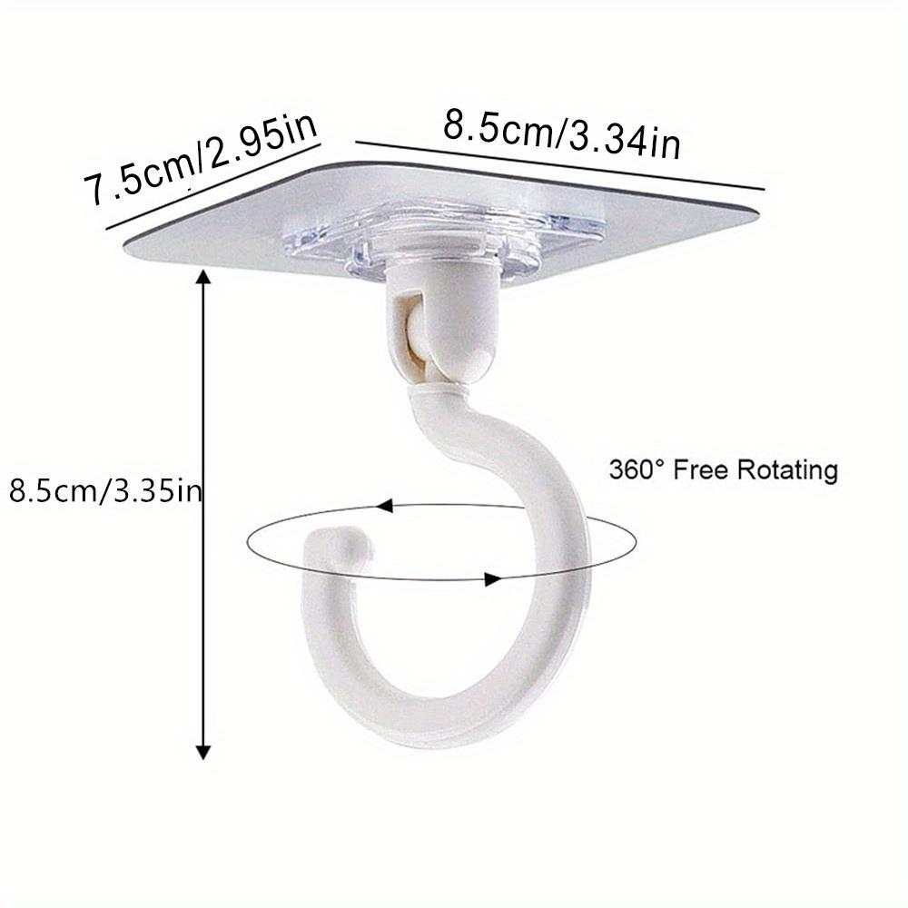 [No Drill] Rotatable Adhesive Ceiling Hooks | 5pcs | Plastic | No Drill, Easy Install | Home & Garden Decor, Hanging Plant Hooks, Plant Hangers | Modern | Self Adhesive Hooks