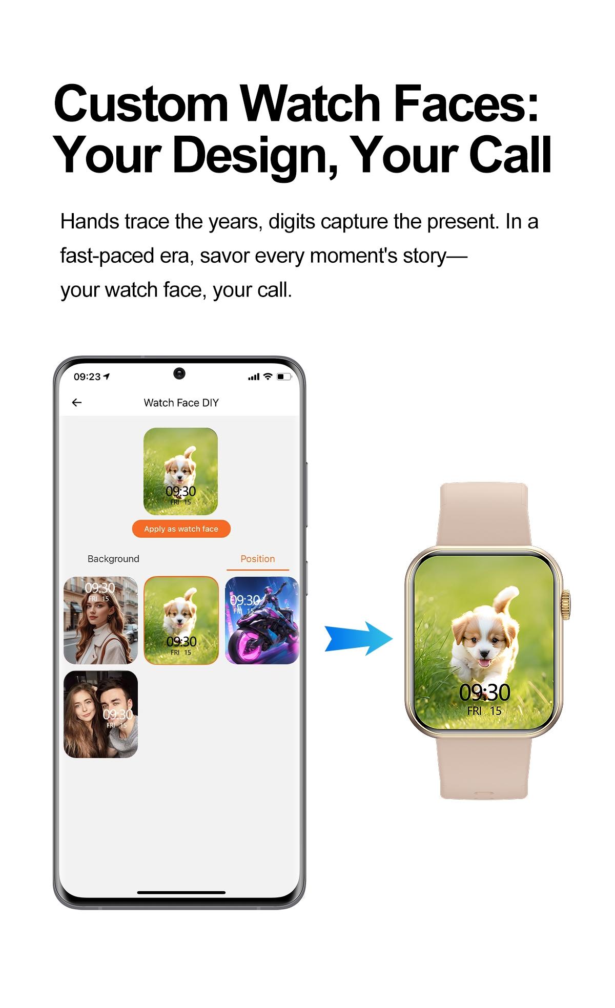 High-looking women's rainbow smart watch, 1.83-inch HD touch screen, wireless calling, AI voice watch, more than 100 sports modes, pedometer, blood pressure, heart rate, activity tracker, multi-strap watch set, waterproof watch.