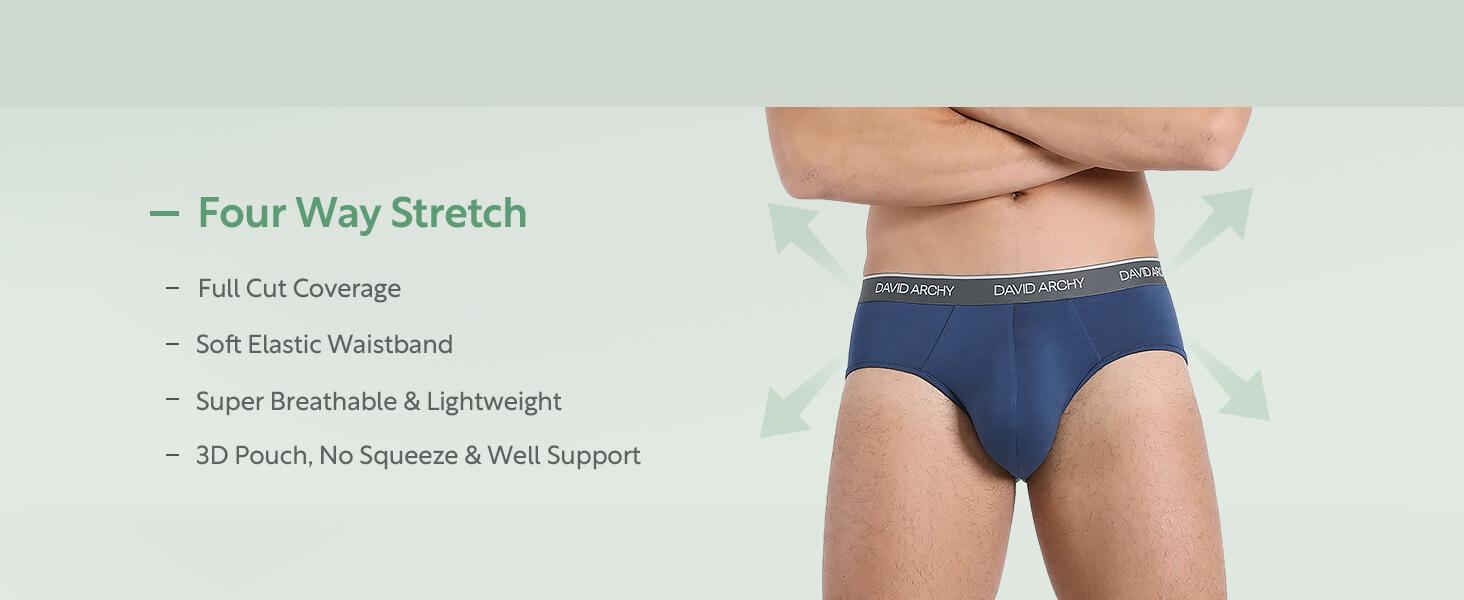 David Archy Men's Underwear Bamboo Rayon Briefs Super Soft Comfort Cooling Pouch Briefs Pack for Boyfriend FathersDayGift Breathable Cotton Menswear