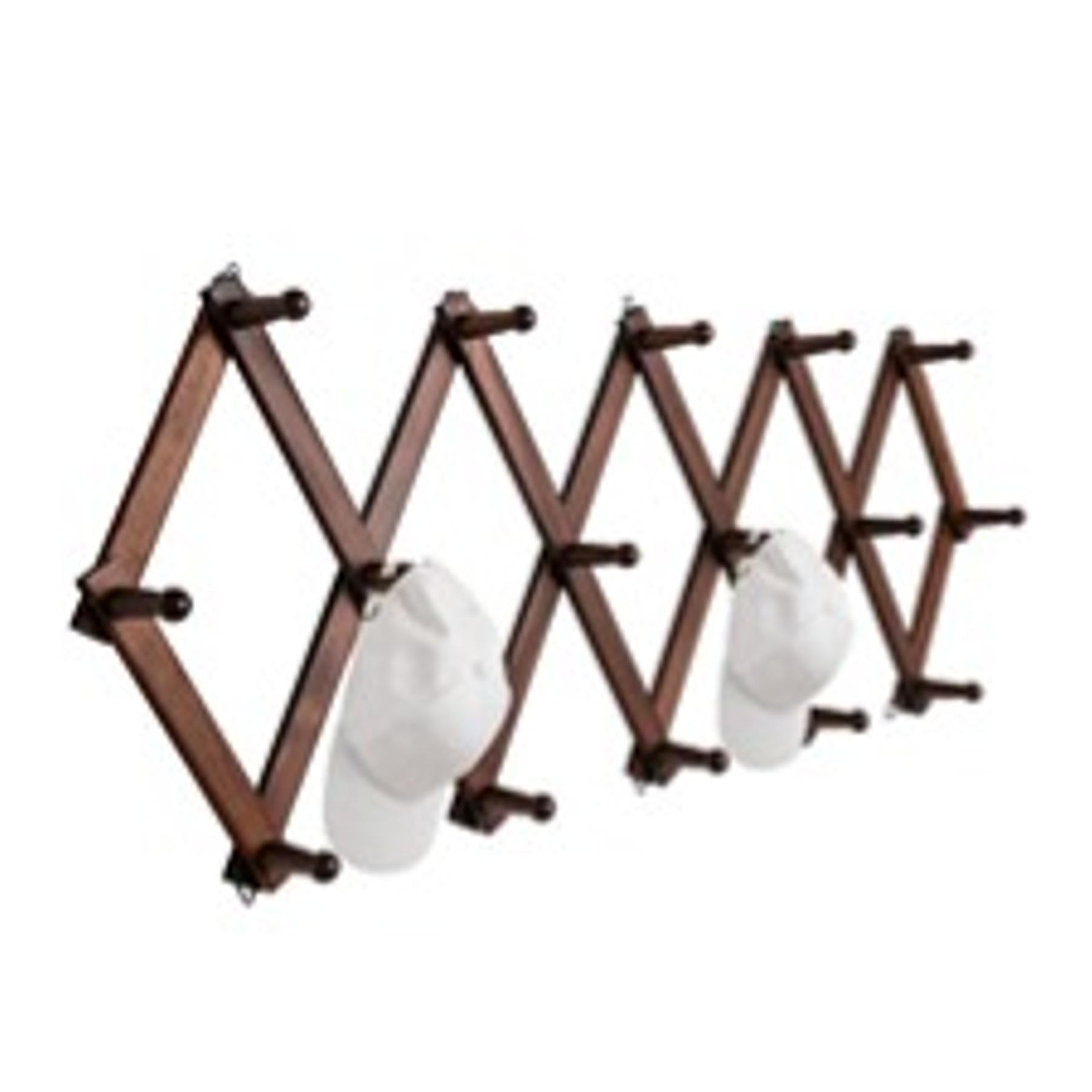 Hat Rack for Wall, Expandable Wall Hat Holder with 16 Hooks, 16 inch Wooden Wall Hook for Baseball Caps,Cowboy, Bag,Hoodie(Brown)