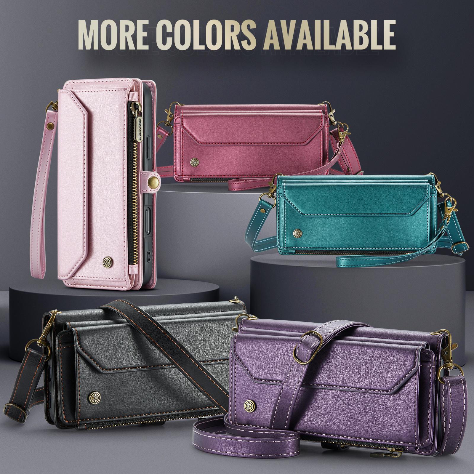 Wallet Case Cover Protector for iPhone 17/16e/15/14/13 Pro Max, Rfid Protection, Stand, Credit Card Slots, Unisex Design, Plain Pattern