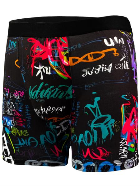 Men's Graphic Print Boxer Brief, Casual Comfy Breathable and Soft Underwear for Daily Wear, Mens Underwear for All Seasons, Undergarments
