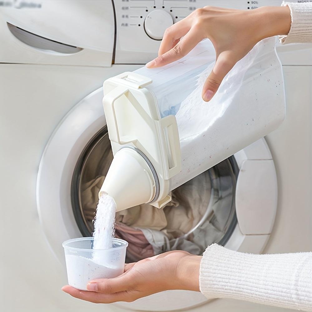 Airtight jar, a transparent laundry detergent container with a measuring cup lid - large capacity airtight dispenser for home use