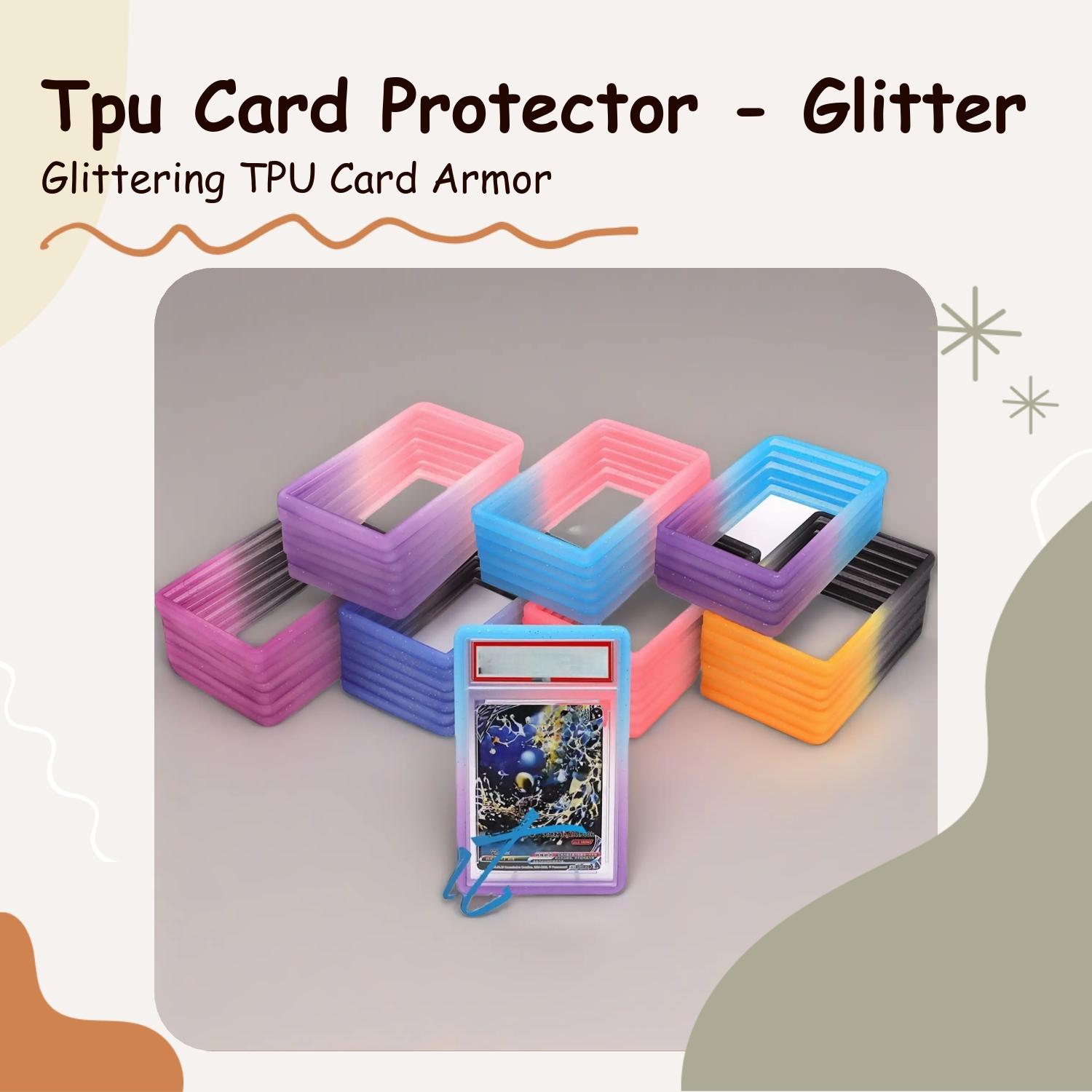 1pc For PSA Graded Card Bumper Guard Frame TPU Slab Protector, Glitter,  Rating Card Protective Sleeve,