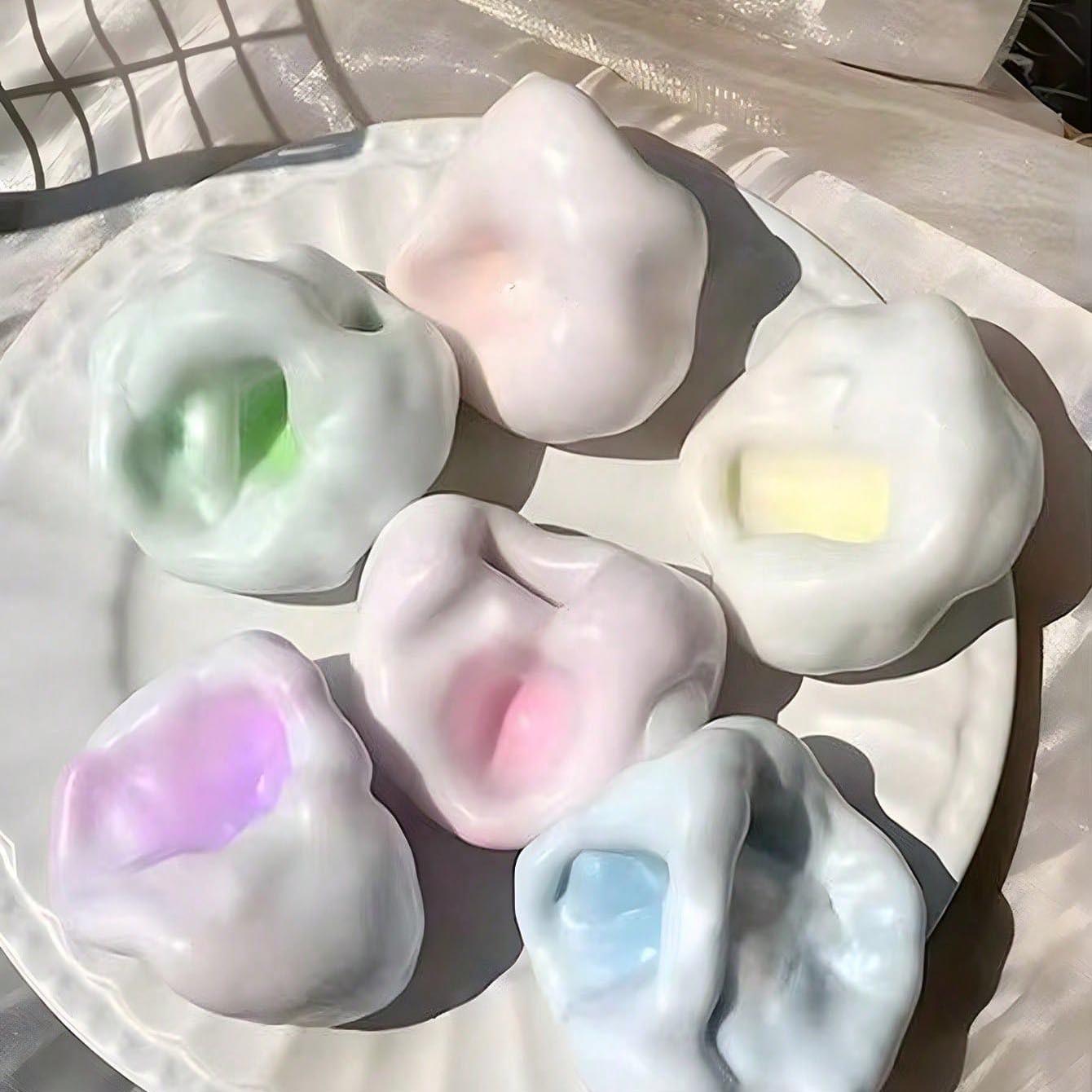 3pcs Handmade Mochi Stress Relief Toy, Soft Squishy Glutinous Texture with Thin Ice-Skin Feel, Squeeze to Relieve Stress, Ideal Gift for Office, Parties and April Fool's Day (No Air Pump)