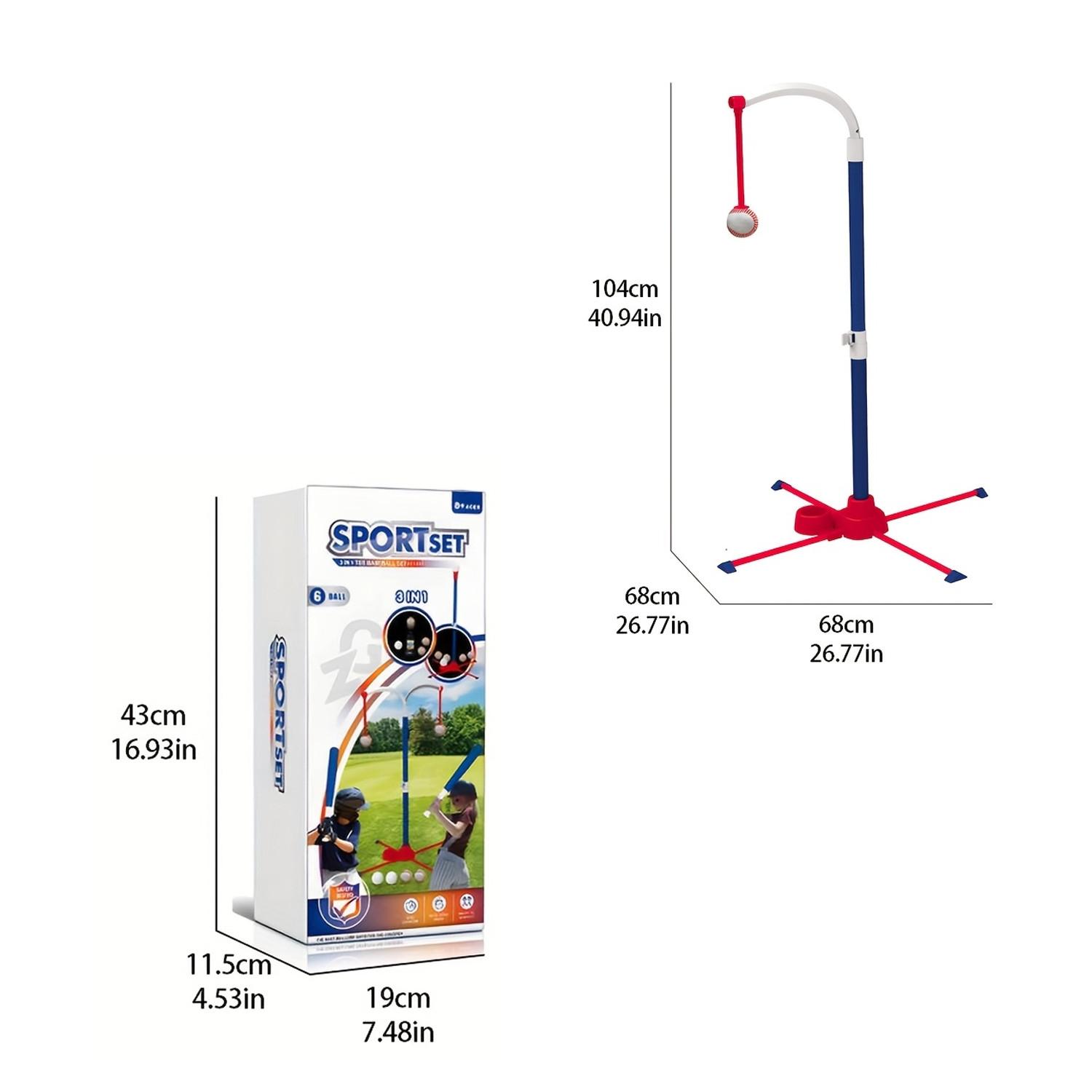 3-In-1 Baseball Set, Automatic Ball Launcher, Fun Batting Training, Hand-Eye Coordination, Family Interaction, Ages 8+, Indoor/outdoor