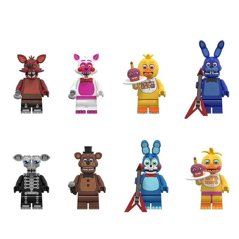 2026 New hot item Assembly mini bricks FNAF Nights Game Figure Mini Action Figures Building BlocksSkeleton Thriller Toys gift kids toys mould king bricks and minifigs