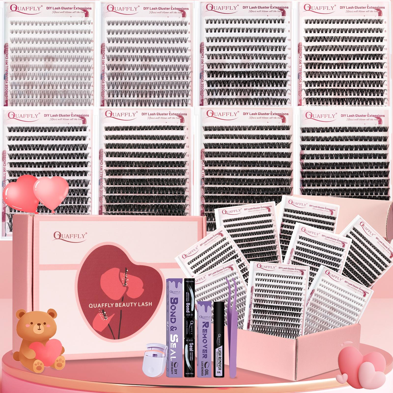 Mixed Length False Eyelashes Kit, 1 Box Natural Look Eyelash Extensions, Self Grafting Curl Eyelashes, DIY Eyelash Extensions, Eye Makeup Enhancement Eyelashes for Women, Eyelashes Clusters Cosmetic, Eyelashes Clusters, Lash Clusters Kit, Curly Lashes