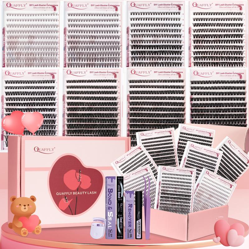 Mixed Length False Eyelashes Kit, 1 Box Natural Look Eyelash Extensions, Self Grafting Curl Eyelashes, DIY Eyelash Extensions, Eye Makeup Enhancement Eyelashes for Women, Eyelashes Clusters Cosmetic, Eyelashes Clusters, Lash Clusters Kit, Curly Lashes