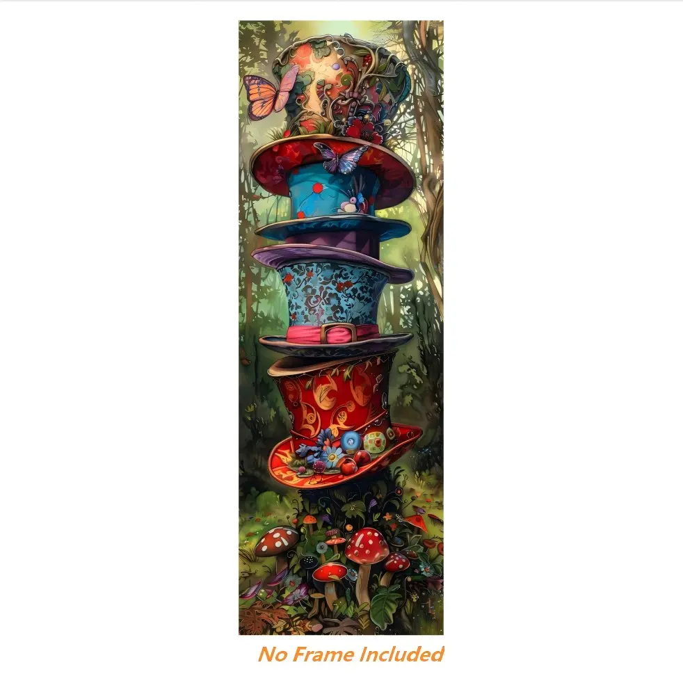 5D Diamond Arts Colorful Painting Kit, Hat Forest Pattern DIY Diamond Arts Colorful Painting without Frame, Handmade Art Crafts for Home Decor, Decorative Gift